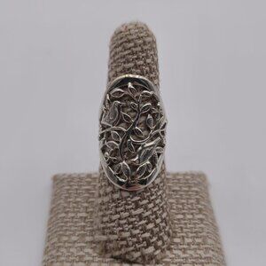 Size 7.25 Sterling Silver Beautiful Birds In Nature Ring A2354